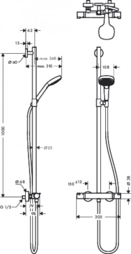 Hansgrohe Croma Select E Multi SemiPipe 27248 400 (27248400)