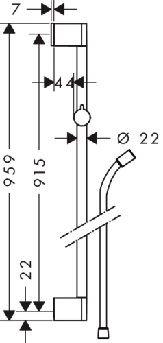 Hansgrohe Unica Croma zuhanyrúd 0,90 m, zuhany gégecsővel 26504 000 (26504000)