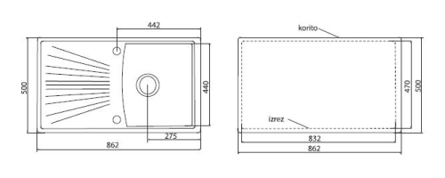 Gorenje KVE KM3 Siligor gránit mosogató, fekete-szemcsés (55001081)