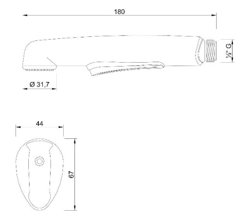 Sapho DELUXE bidé zuhany, tartóval, gégecső nélkül, ABS/króm (12327205017)