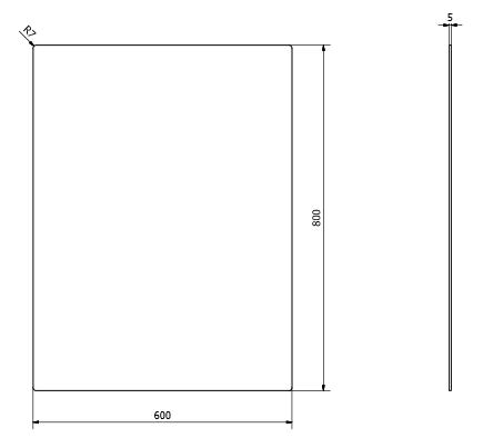 Sapho PLAIN tükör 60x80cm, lekerekített sarkokkal, akasztó nélkül (1501-26)