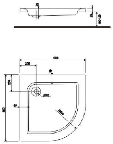 Kolo Standard Plus íves zuhanytálca (90x90 cm, XBN1590000)