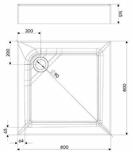 Kolo First szögletes zuhanytálca (80x80 cm, XBK1680000)