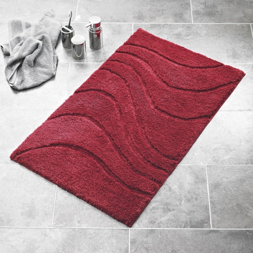 Sapho RIDDER LA OLA 55x50 cm fürdőszobai kilépő csúszásmentes betéttel piros (729816)