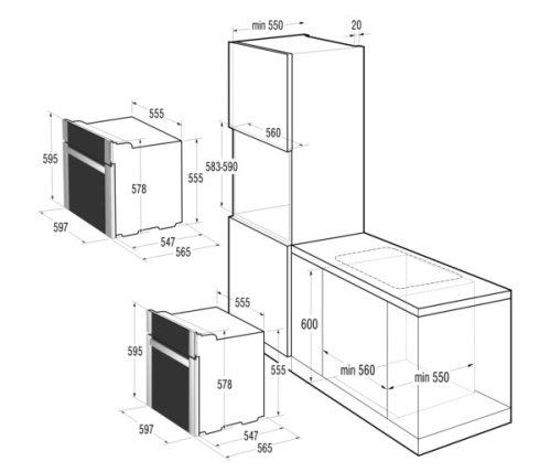 Gorenje Simplicity beépíthető elektromos sütő, fekete BO75SY2B