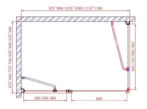 Sapho ONE 80 cm zuhany oldalfal, transzparent üveg (GO3580)