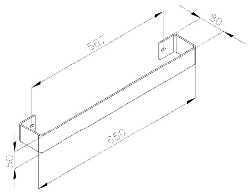 Sapho COLONNA törölközőtartó 602x74mm, csiszolt inox  (IRPA20)