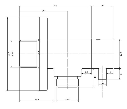 Sapho inox sarokszelep 3/8