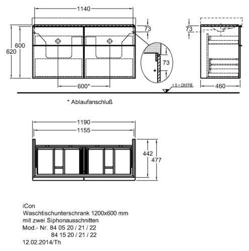 Keramag Icon mosdószekrény magasfényű fehér (119x62x47,7 cm, 840520000)