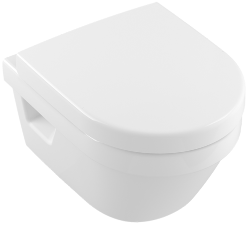 Villeroy & Boch Architectura falra szerelhető compact wc ülőkével, perem nélküli DirectFlush, CeramicPlus kombipack 4687 HR R1 (4687HRR1)