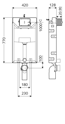 Schell Montus C-N 120 falba építhető szerelőelem, króm nyomólappal 030580099 + 030680699