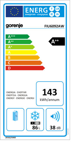 Gorenje pult alá építhető fagyasztó A++, fehér FIU6092AW (527172)