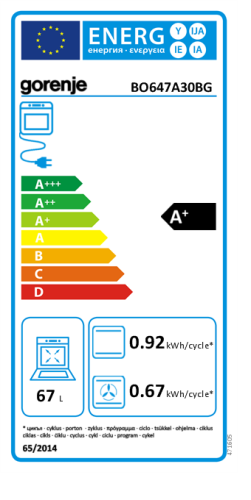 Gorenje beépíthető elektromos sütő A+, BO647A30BG