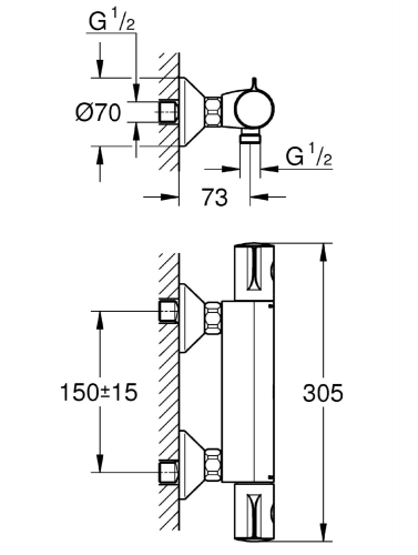 GROHE Grohtherm 800 termosztátos zuhany csaptelep 34558 000 (34558000)