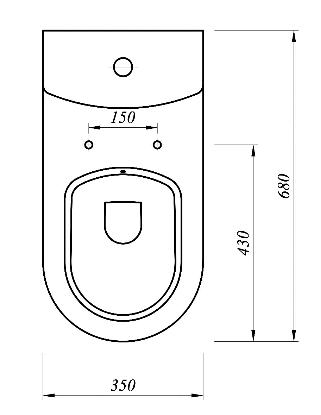 Sapho DYNASTY WC monoblokkos, alsó/hátsó kifolyású, 35x68cm (71113333)