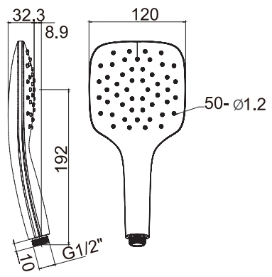 Ravak 959.00 Air kézi zuhanyfej, 1 funkciós - króm, 120 mm X07P350