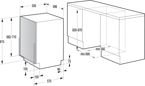 Gorenje beépíthető mosógatógép GV63214