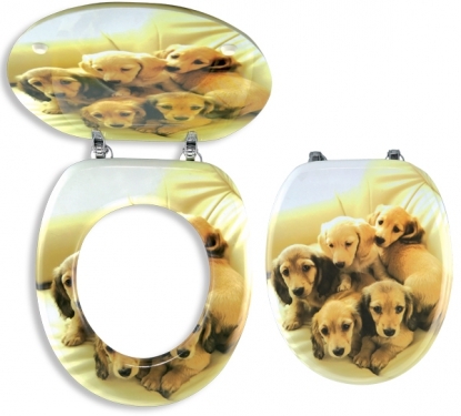 Ferro (Novaservis) Prestige Kutyamintás WC ülőke Krómozott réz rögzítőelemekkel WC/STENATA