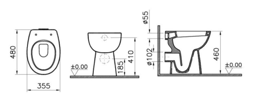 Vitra Conforma elöl zárt mozgáskorlátozott WC MOKO-581400