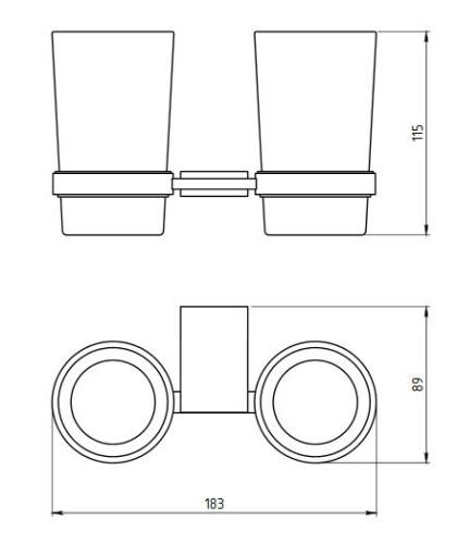 Novaservis Metalia 9 dupla pohártartó, króm 0957,0