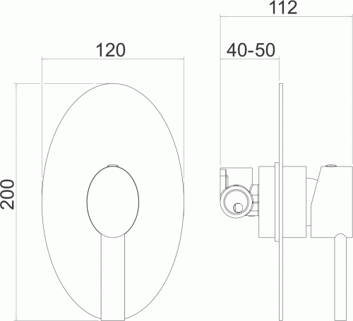 Novaservis Nobless Oval falba építhető zuhanycsaptelep, króm 32050,0