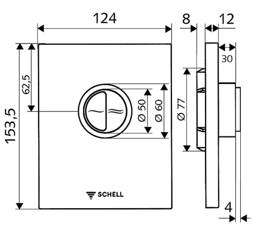 SCHELL EDITION ECO 100 WC-nyomólap, króm 028250699