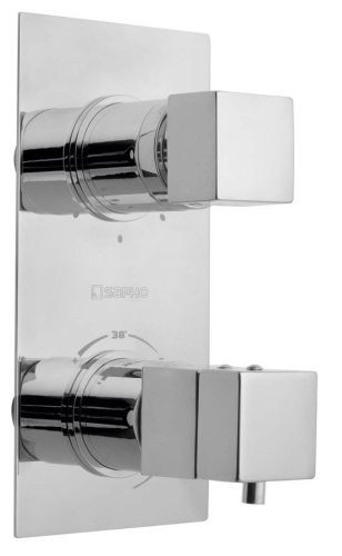 Sapho LATUS falbaépíthető termosztátos csaptelep, 3 irányú, króm (1102-92)