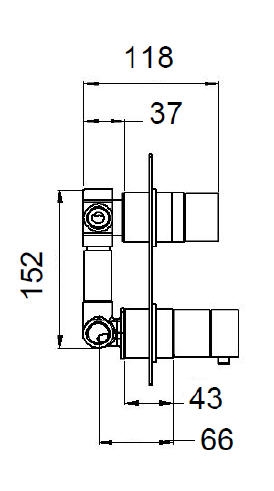 Sapho LATUS falbaépíthető termosztátos csaptelep, 3 irányú, króm (1102-92)