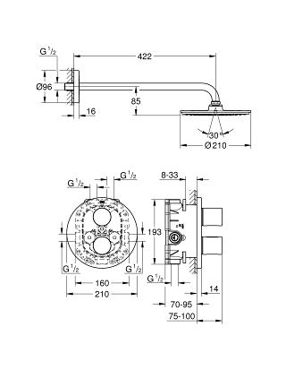 Grohe Grohtherm 3000 Cosmopolitan zuhany szett Rainshower Cosmopolitan 210, 26262000