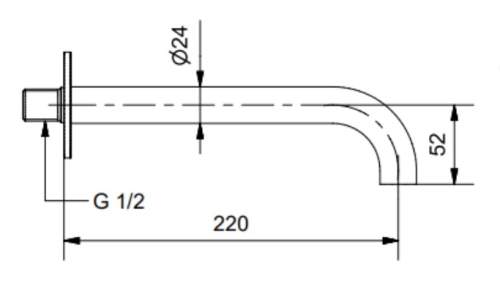 BUGNATESE Minimal kifolyószár 22 cm, króm 19320CR