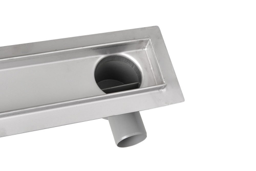 Aqualine Inox padlóösszefolyó burkolható rosttal, 76x14 cm, Inox (2710-80)