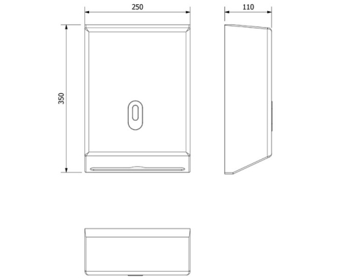 Aqualine papírkéztörlő tartó fehér, pvc, 32x26x11 cm (1319-80)