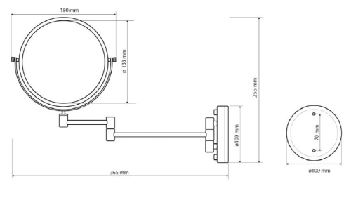 Sapho RETRO átmérő 150 mm kozmetikai tükör, bronz (106101697) XP012