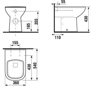 Jika Olymp Deep falhozilleszkedő álló wc H8216150000001 (8.2161.5.000.000.1)