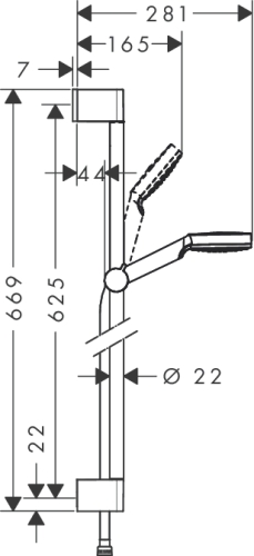 Hansgrohe Crometta 1jet 0,65m zuhanyszett króm/fehér 26533 400 (26533400)