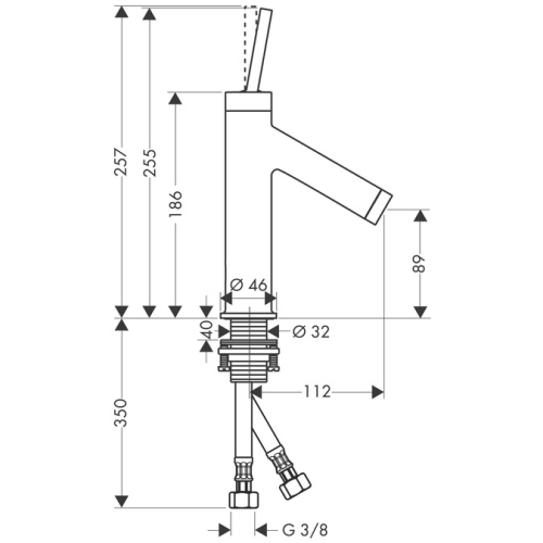 Hansgrohe AXOR Starck Egykaros mosdócsaptelep 185 leeresztőkar nélkül 10117000