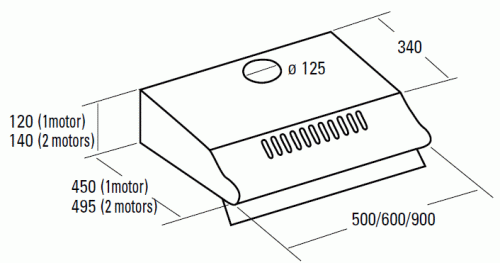 Cata P-3060 standard páraelszívó 60 cm, fehér, 02028005