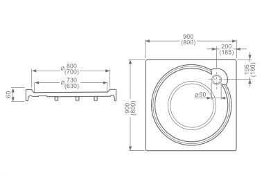 Sani Pro Aloha Flat 90x90 szögletes zuhanytálca (8000283)