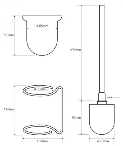 Bemeta Neo álló wc kefe fehér kefével, inox 104113105