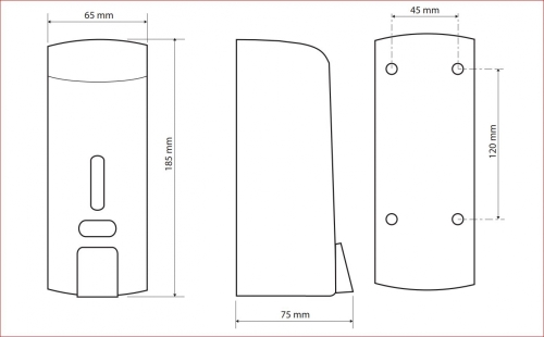 Sapho BEMETA HOTEL Szappanadagoló, 65x185x75mm, 300ml, ABS 121209144