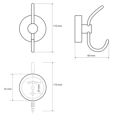 Sapho BEMETA OMEGA Fogas, 55x110x60mm, króm (104105242) XR216