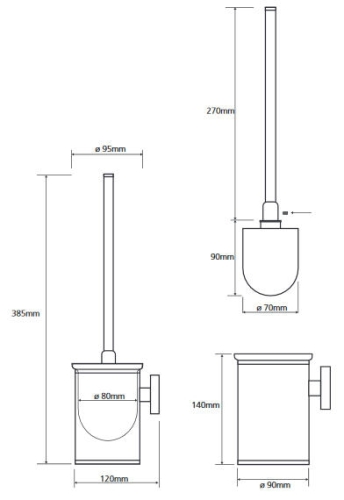 Bemeta Neo fali wc kefe, inox (102313075) XS303