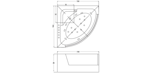 Wellis Teramo 150x150 cm-es sarokkád WK00126