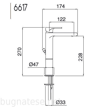 Bugnatese Simple álló magas mosdó csaptelep leeresztővel, króm, 6617CR