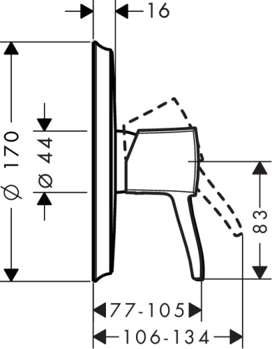 Hansgrohe Metropol Classic egykaros falsík alatti zuhanycsaptelep színkészlet króm/arany hatású 31365 090 (31365090)