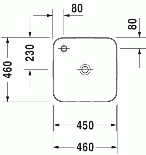 Duravit Cape Cod 46x46 cm ráültethető mosdó 2340460000