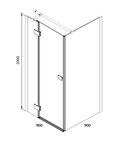 Wellis Clyde 90x90x200 szögletes zuhanykabin WC00338