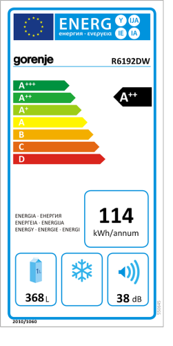 Gorenje szabadonálló hűtőszekrény A++, R6192DW (550645)
