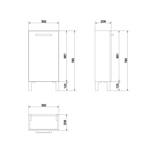 Cersanit Melar mosdótartó szekrény, fehér (mosdó nélkül) S614-008 (K)