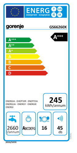 Gorenje szabadonálló mosogatógép A+++, GS66260X